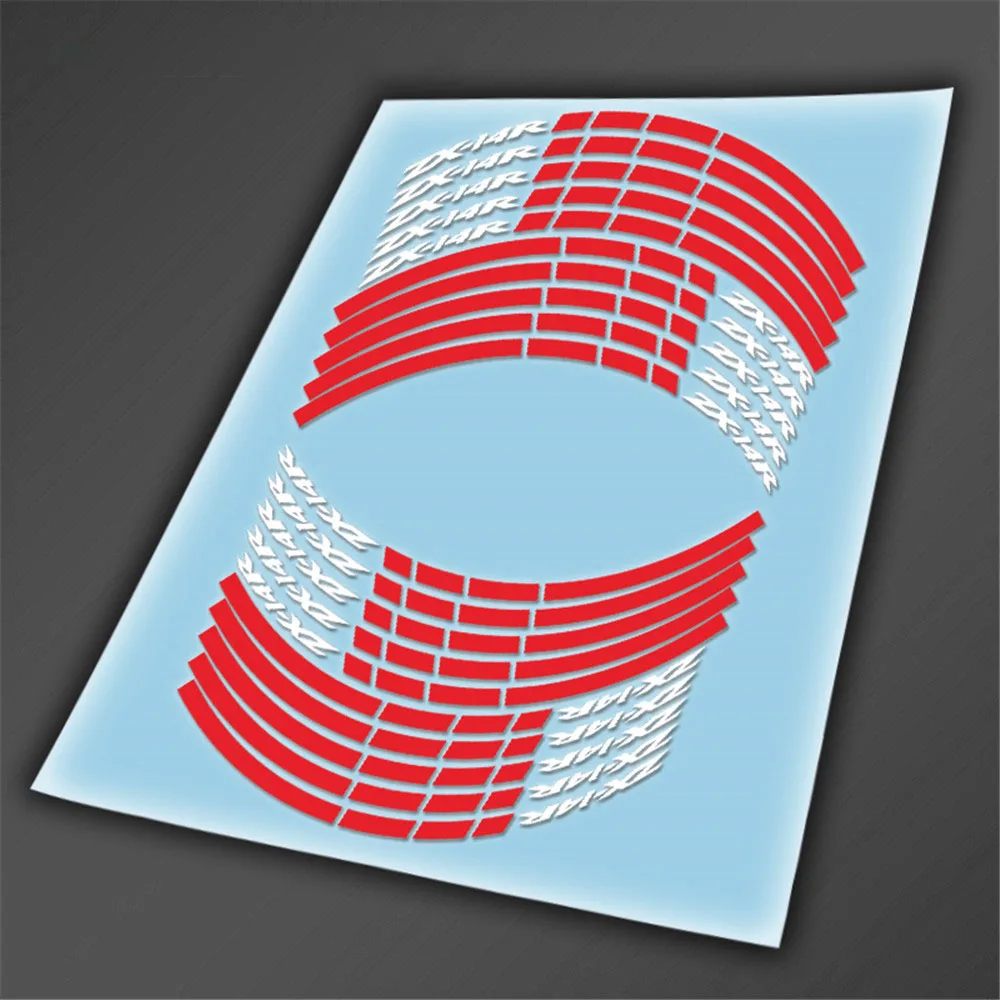 

For Kawasaki ZX-14R ZX14R zx-14r Wheel Decal Stickers Motorcycle Tire Stripes Reflective Waterproof Decorative LOGO Stickers Set