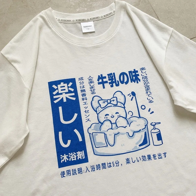 

top ulzzang Harajuku Loose women's clothes t-shirt accessory summer tee Japanese anime T-shirt lovely print