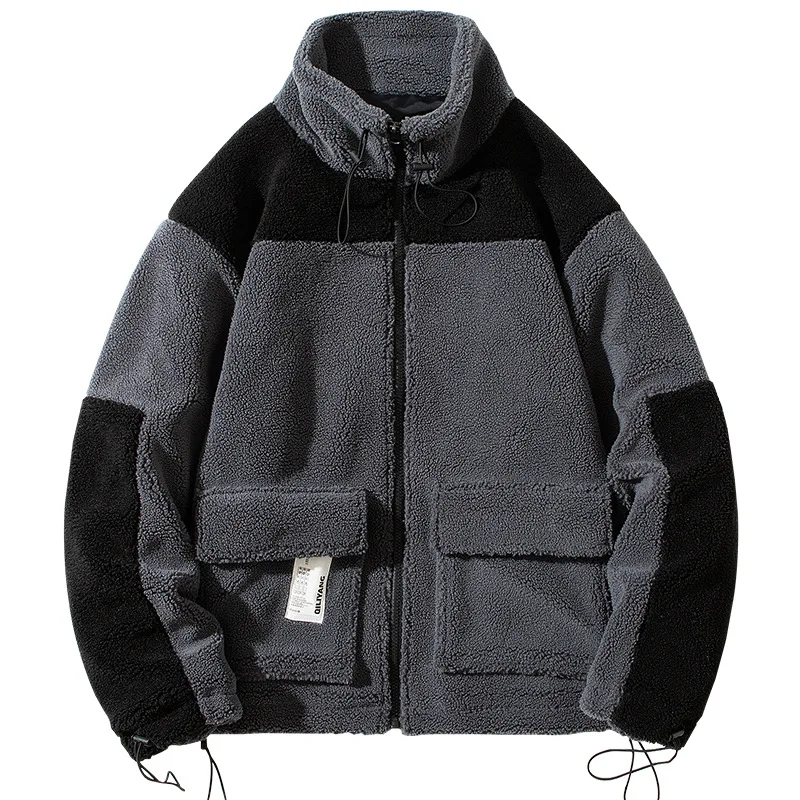 

wool Lamb coat men's Korean version of autumn and winter cotton jacket