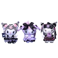 10cm kawaii plush toys keychain anime sanrio kuromi lolita cute backpack decor plush keychain doll stuffed toys children gift