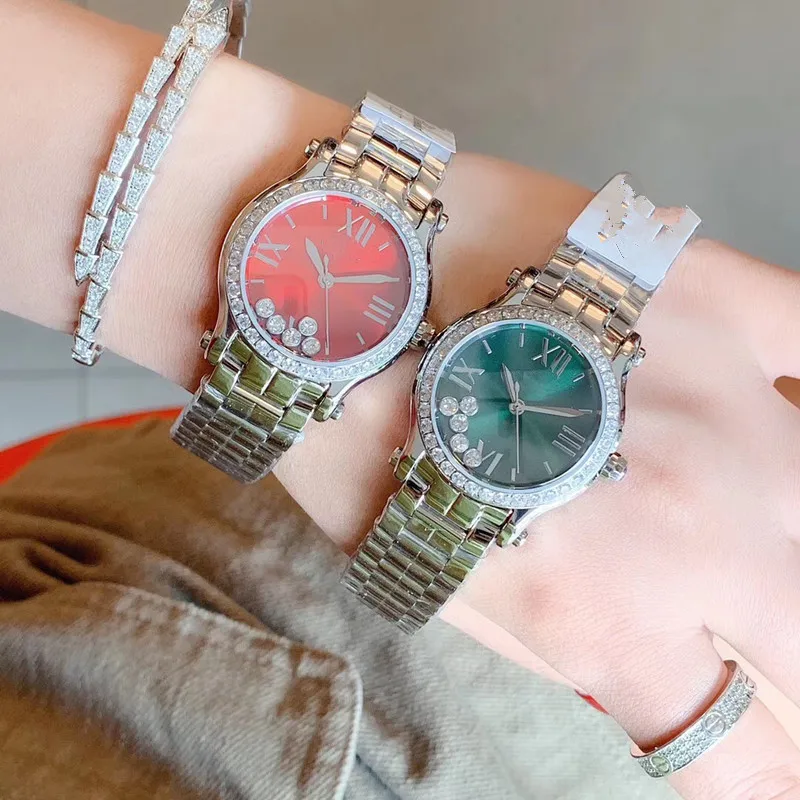 Часы женские спортивные из нержавеющей стали Брендовые с 5 движущимися камнями