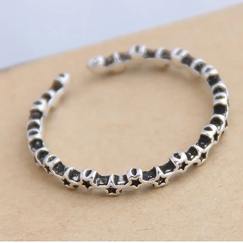 ZHINI Punk Fashion Style Antique Retro Male Jewelry Boho Gothic Black Star Ring Female Statement Wholesale anillos 2020 | Украшения и