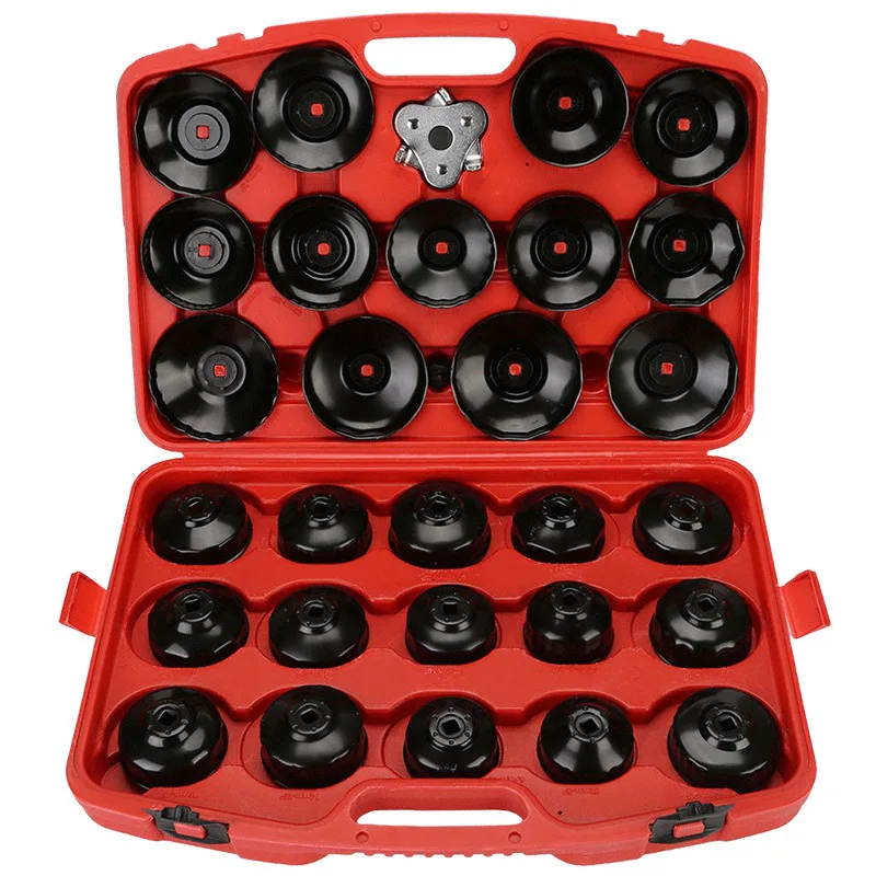 

30pc Oil Filter Removal Wrench Cap Car Garage Tool Set Loosen Tighten Cup Socket