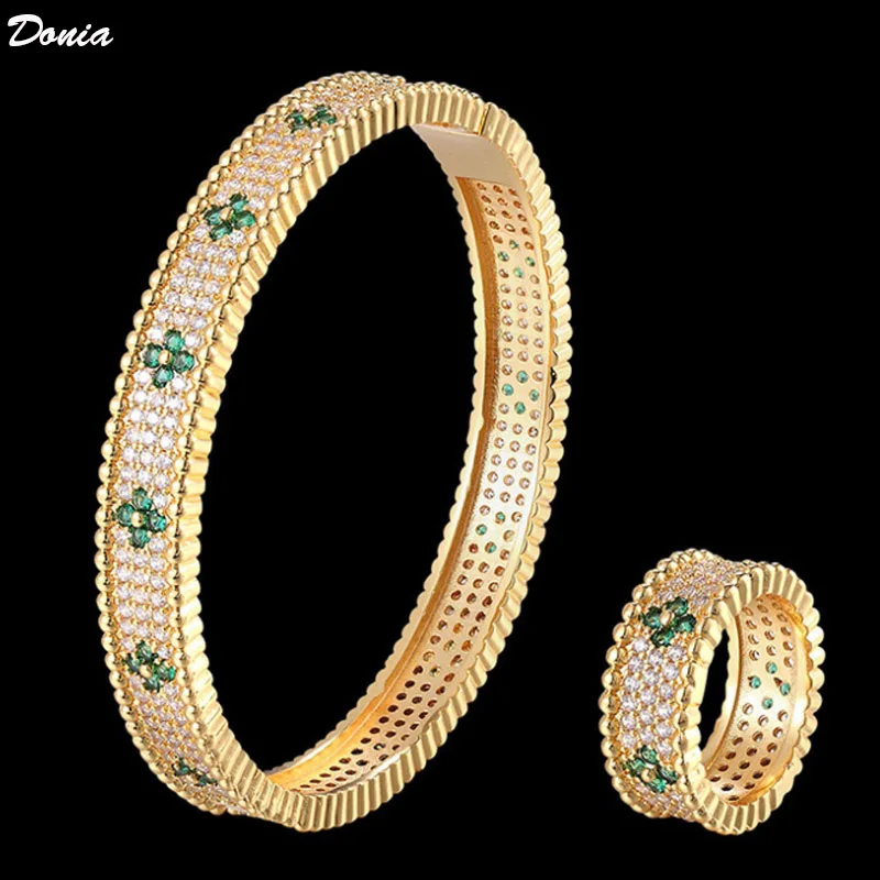 Ювелирные изделия Donia три линии mirco выложенные циркониевые браслеты и Золотое