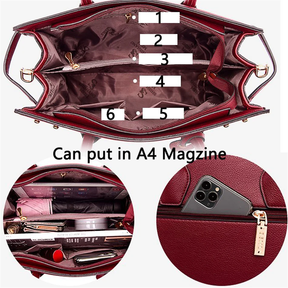 

Fashion Handbags for Women 2021 Luxury Ladies Hand Bags Female Leather Shoulder Top-Handle Crossbody Bags Casual Tote Sac A Main
