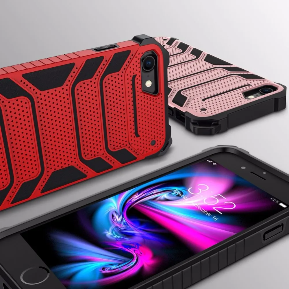 Luxury Dual Layer Rugged Armor Phone Case For Iphone X XS 8 7 6 S 6S Plus 10 Heavy Duty Shockproof Anti-Scratch Protective Cover |