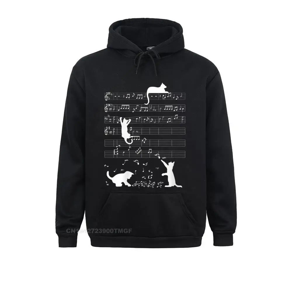 Womens Cute Cat Kitty Playing Music Note Clef Musician Art Streetwear Hoodie Hip Hop Hoodies For Men Sportswears Company