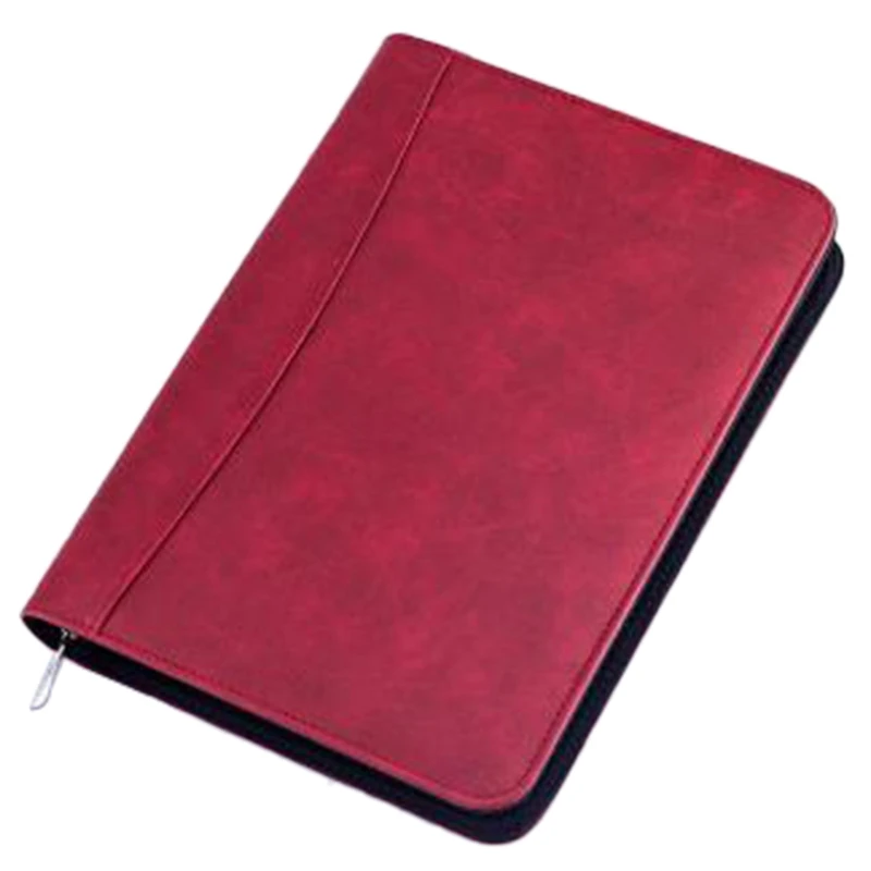 A5 Padfolio с калькулятором папка на молнии блокнот портфель из искусственной кожи папка для руководителя спиральная дорожная записная книжка