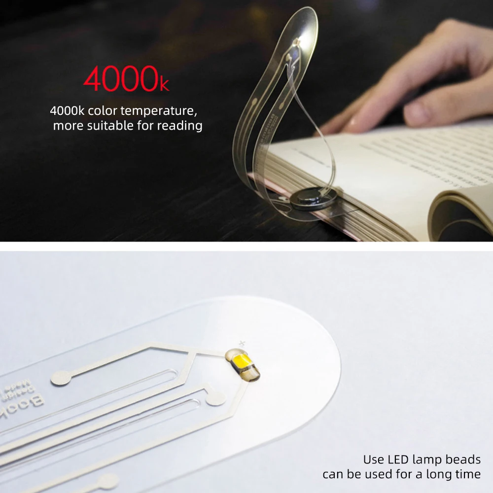 

Foldable Flashlight Clip-On Convenient Night Light Bookmark LED Lamp Mini UltraThin LED Book Light Portable Reading Bulbs AA