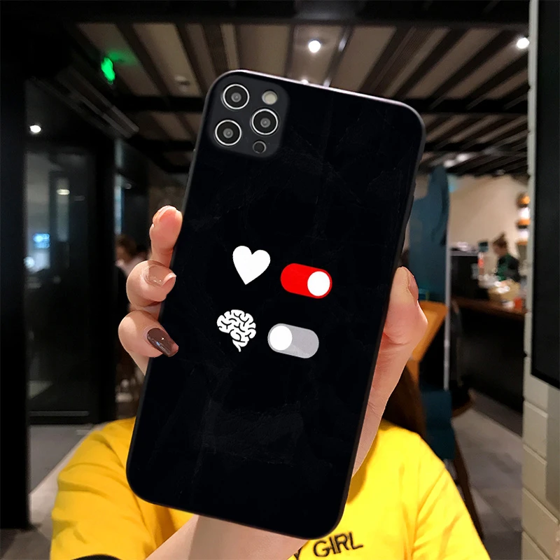 

For iPhone Think From Heart Print Soft Matt Apple Case 6 7 8 11 12 Plus Pro X XR MAX 2021 Cover