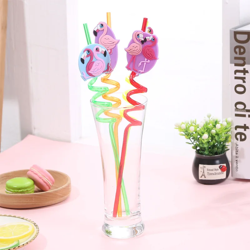 4 шт./компл. соломинки для напитков с фламинго принадлежности украшения свадебной