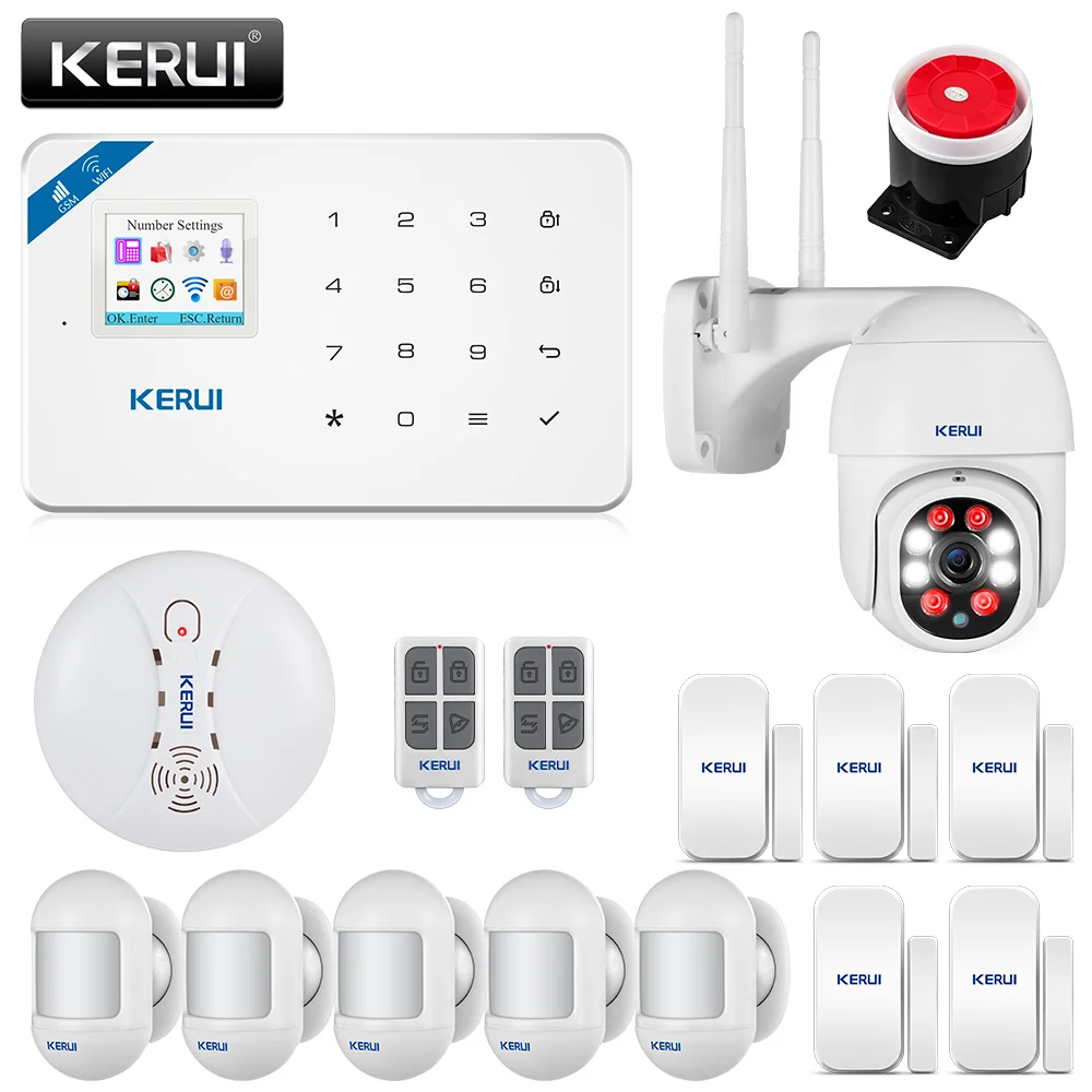 Домашняя система охранной сигнализации KERUI W18 GSM WIFI подключение мобильное