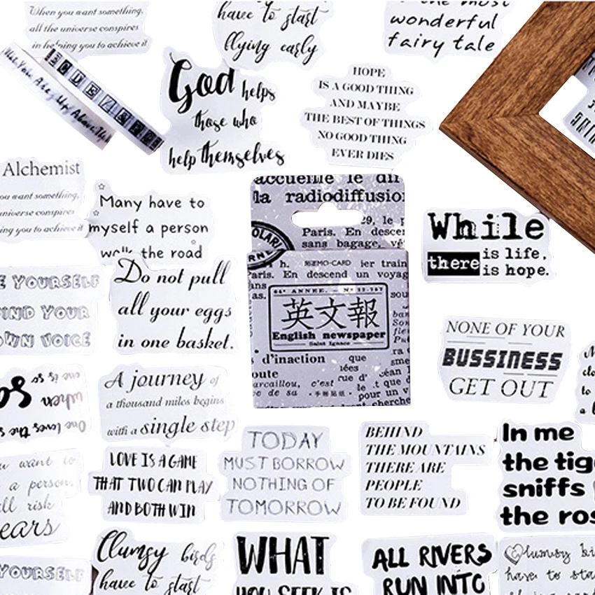 

20packs/lot Cute English Newspaper Adhesive Decoration Diary Stationery Stickers Children Gift DIY Stickers Wholesale