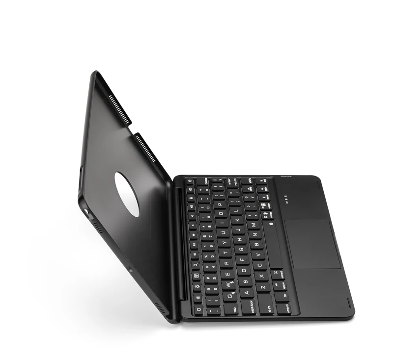 [Новинка] 4,0 чехол с bluetooth клавиатурой и сенсорной панелью мыши для нового iPad 9,", алюминиевый корпус+ 7 цветов подсветки+ умный режим сна/пробуждения