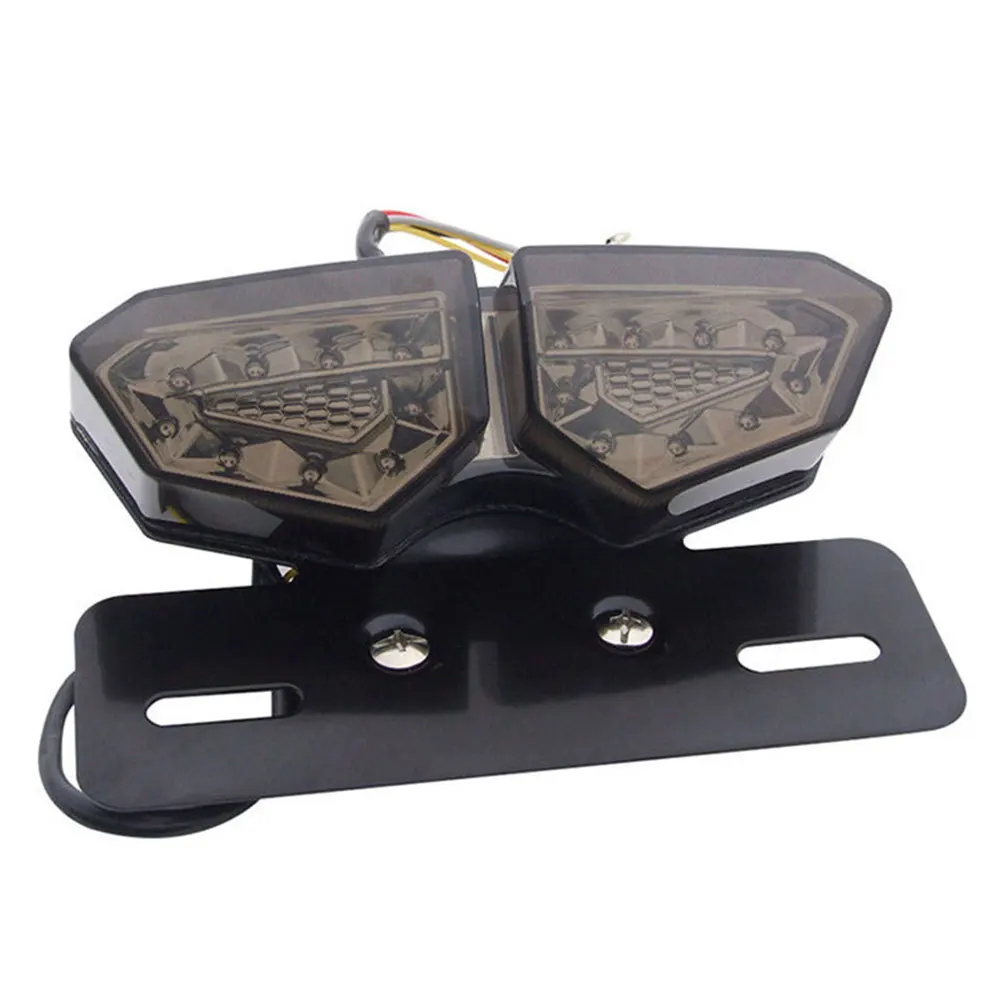 

Motorcycle LED Taillight 12V Turn Signal Rear Brake Lights Motorbike License Plate Light Flasher
