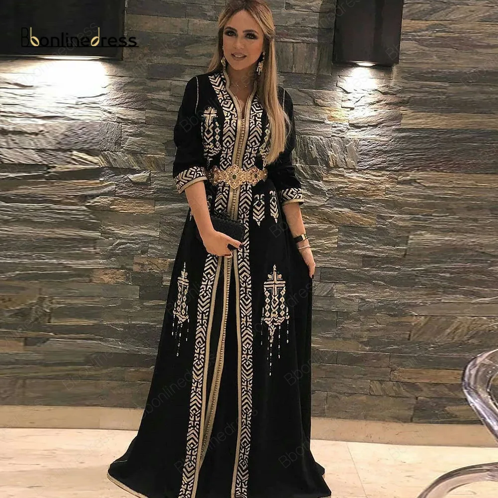 Bbonlinedress черные вечерние платья 2020 марокканские Caftan для выпускного вечера женские