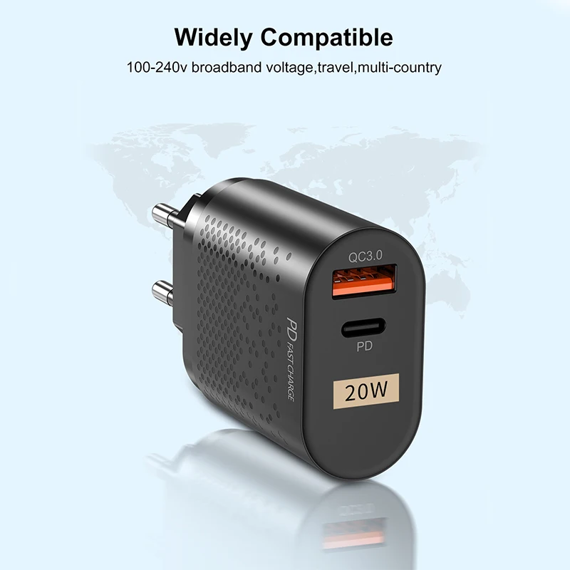 Штепсельная Вилка стандарта ЕС США Великобритании QC 3 0 быстрая зарядка PD