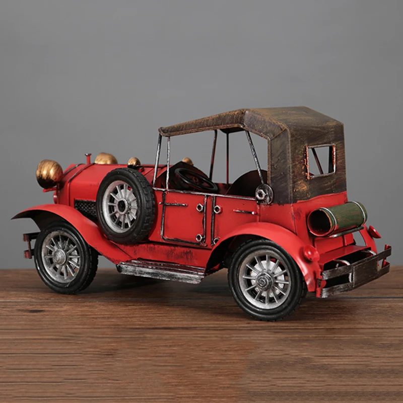 

Vintage Car Model Collection Metal Sculptures Artwork Art Home Decoration Ornament Accessories A1