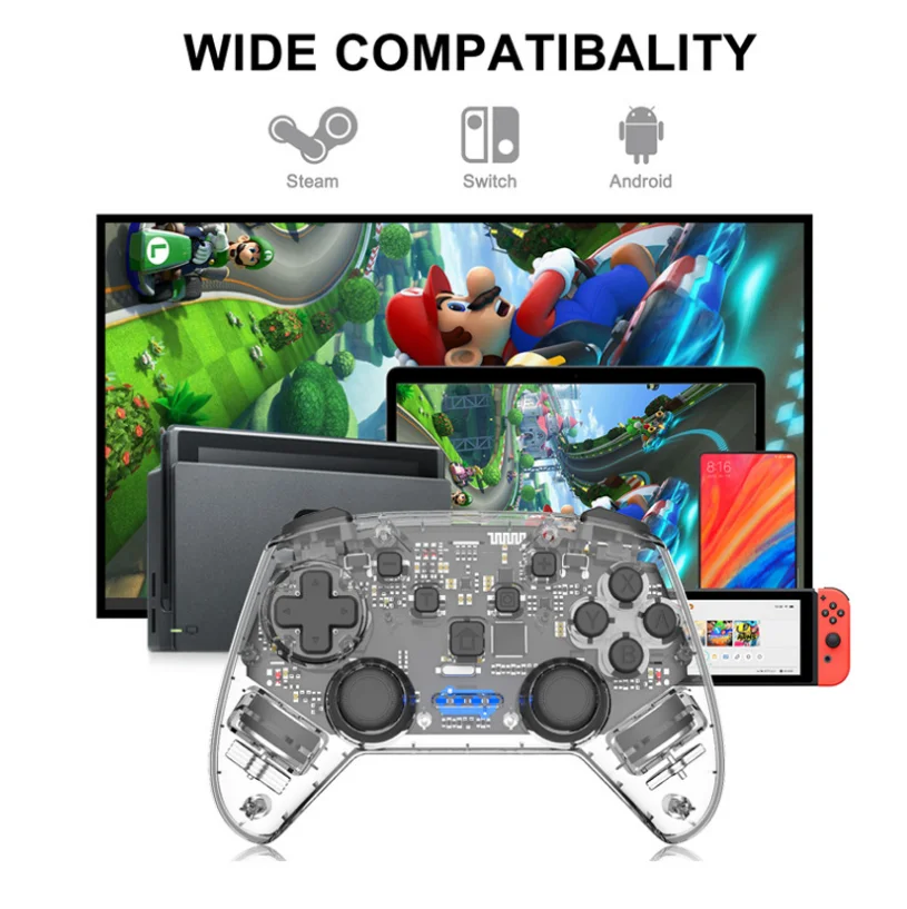 

Беспроводной пульт дистанционного управления для консоли Nintendo Switch, вибрационный геймпад для NS Pro, аксессуары для джойстика светодиодный св...