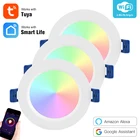 Умный светодиодный светильник Tuya Zigbee, ламсветильник с регулируемой яркостью, 12 Вт, изменение цвета RGB, с поддержкой TuyaGoogle HomeIFTTT