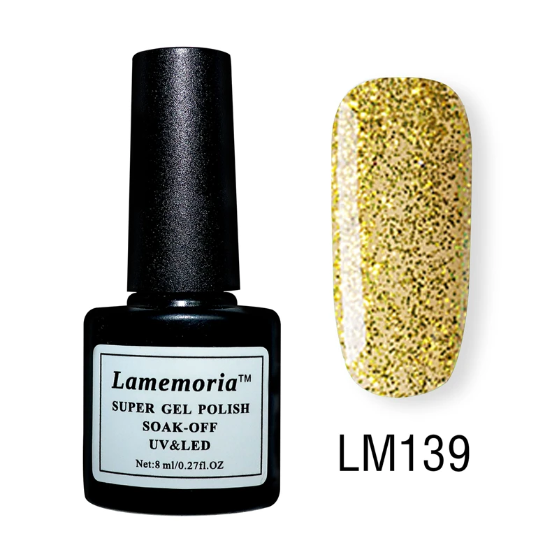 Ламемория 8 мл голографический Блестящий Гель лак для ногтей УФ гель лазер