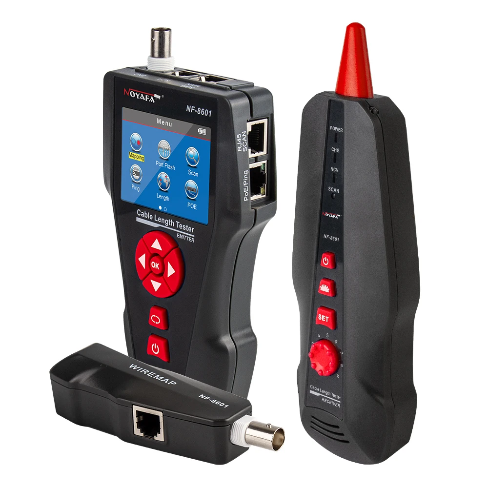 Noyafa новый дизайн NF-8601 POE PING ЖК-кабель для тестирования длины кабеля RJ11 RJ45 BNC
