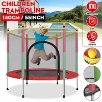 55 inch trampoline with safety enclosure indoor outdoor trampoline colorful foldable design jumping bed for kids children toy