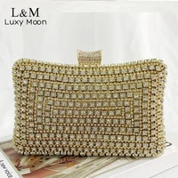 crystal luxury brand clutch bag for women evening bag small wedding party purses and handbag gold female shoulder bag sac x572h