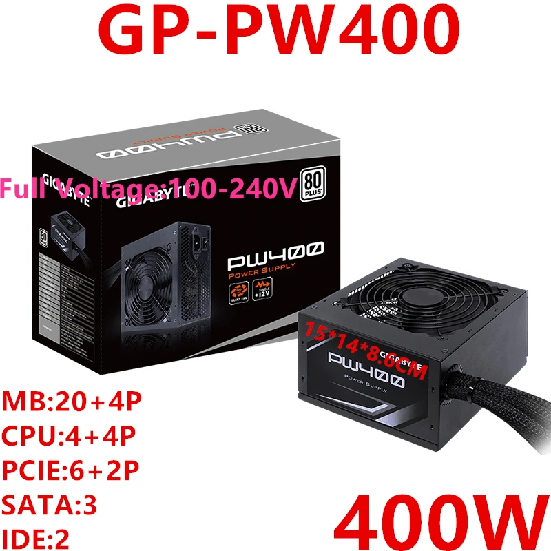 

New Original PSU For Gigabyte Brand ATX GTX1650 80plus EU Non-modular Game Mute Power Supply 400W Power Supply GP-PW400