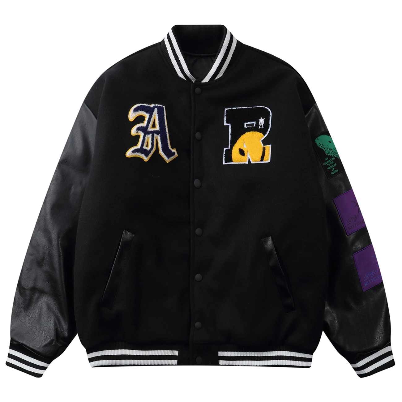 

Hip Hop Baseball Jackets Coats Varsity Jacket Men Streetwear Embroidered Letters Bomber Jacket Harajuku Loose Unisex