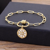 classic various shapes curb cuban chain bangle for women boho gold color charm pendants bracelets diy fashion punk jewelry gifts