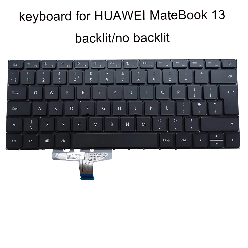 

UK GB backlight keyboard for HUAWEI MateBook 13 WRT-W19 W19B WRT-W29 KPR-W29 W19 HN-W19L notebook computer keyboards NSK-350BN