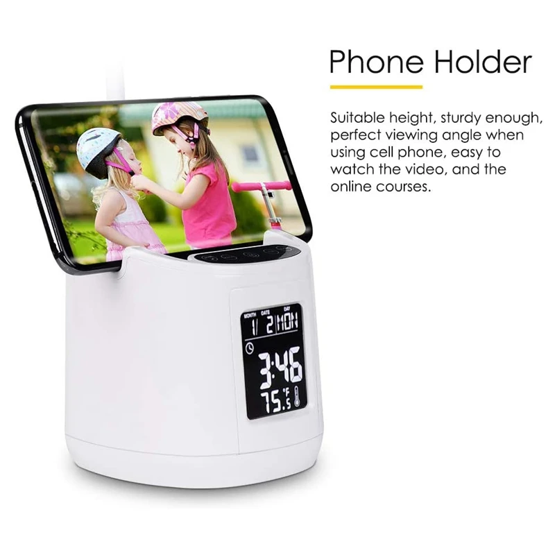 

LED Desk Lamp Suitable and Mobile Phone Holder Girl/Boy Child Lamp Learning Lamp 3 Color Modes and Dimming Function