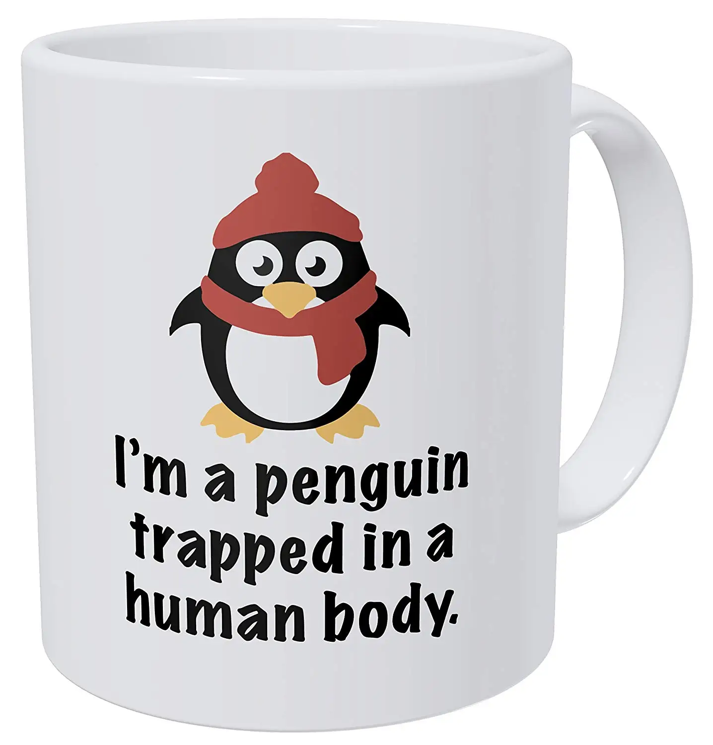 Забавная кофейная кружка I'm A Penguin In Human Body Red 11 унций|Кружки| |