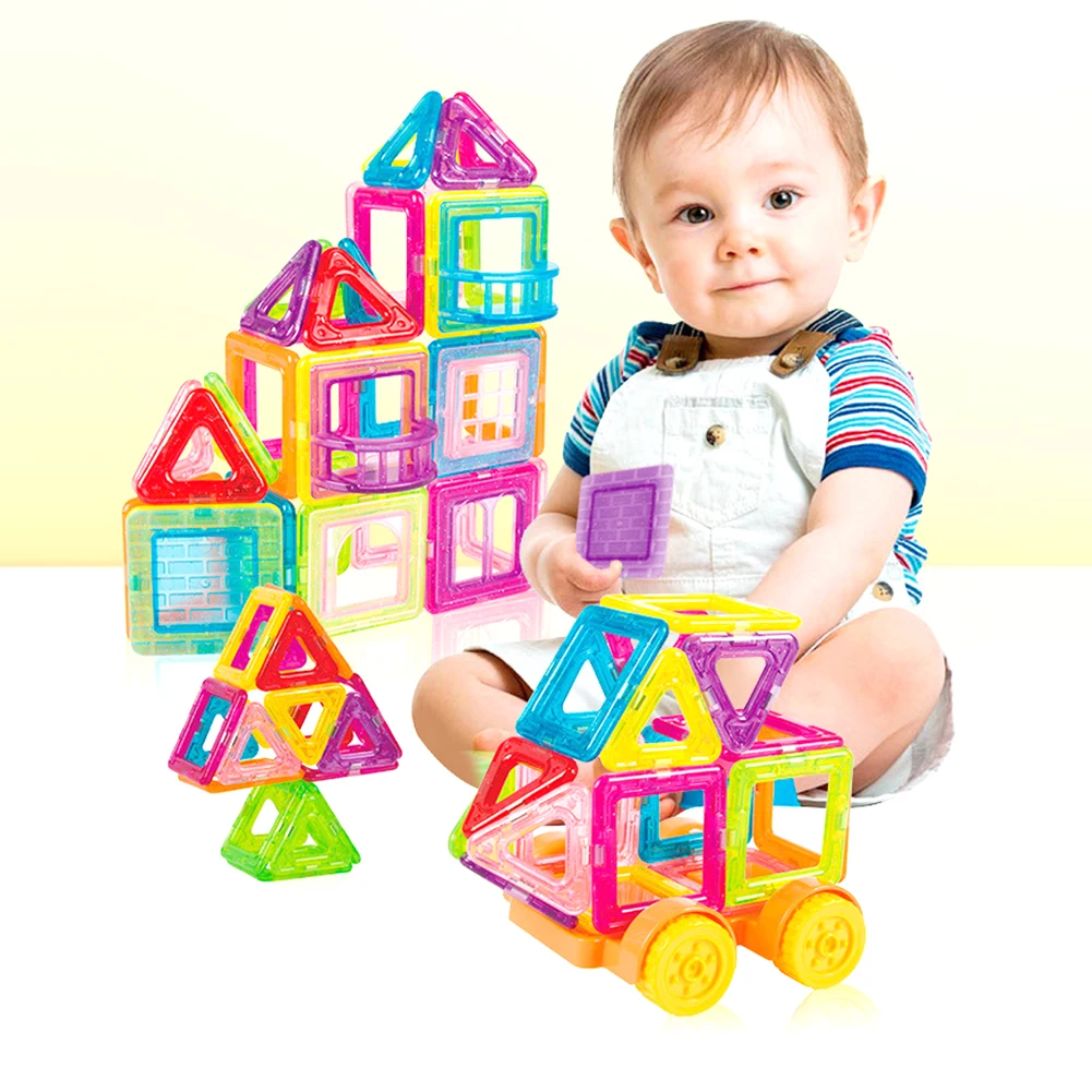56Pcs Mini Magnetic Block Toy Stacking DIY Building Model Construction Magnet Designer Educational Toys For Kids Gift #40 | Игрушки и