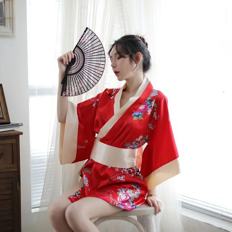 

Sexy Lingerie Japanese Kimono Cosplay Outfit Traditional Style Robe Temptation Costumes Pajamas Sexy Underwear Set For Women