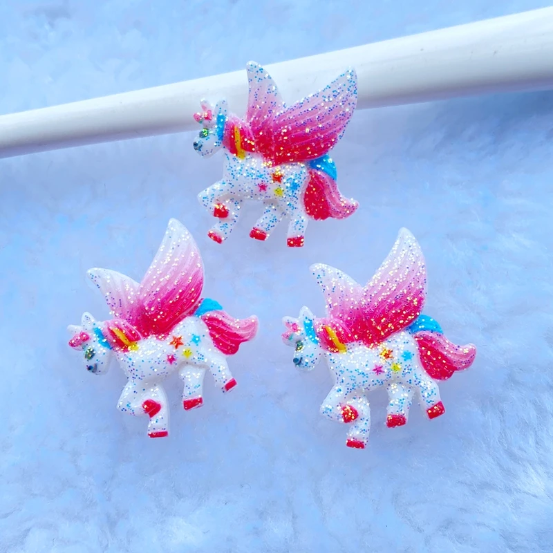 

Кабошоны из смолы с крыльями ангела и единорогом, 10 шт.