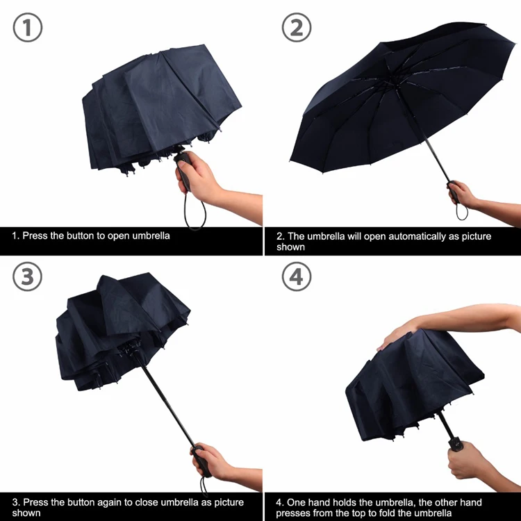 Fully Automatic Umbrella Mens Black Business Car umbrellas For logo Octavia Kodiaq Karoq Superb Rapid Combi A7 Yeti |
