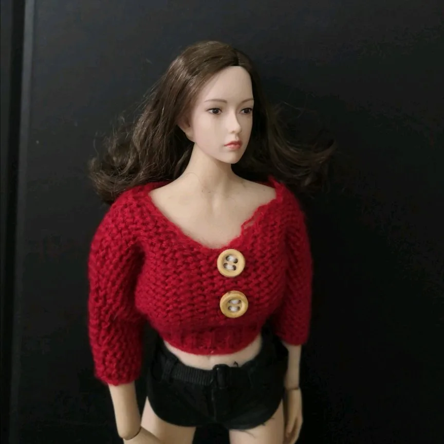 

1/6 Female soldier with high nose and beautiful pale skin color head carving for 12 inch action figure body accessories