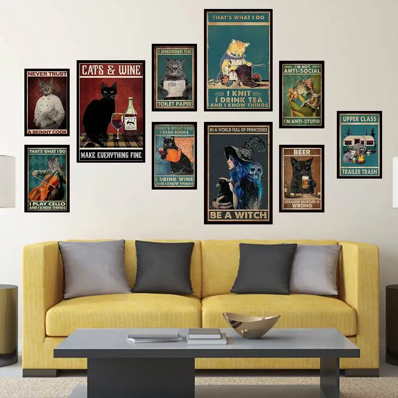 

Camping Upper Class Trailer Trash Vertical Poster Animal Canvas Wall Art for Bedroom Home Decorations