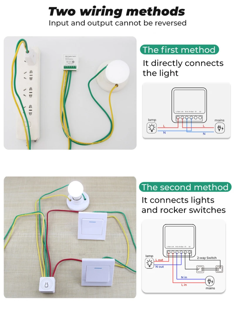 

16A/10A Mini Smart Wifi DIY Switch Supports 2 Way Control, Smart Home Universal Module, Works with Alexa Google Home Smart Life