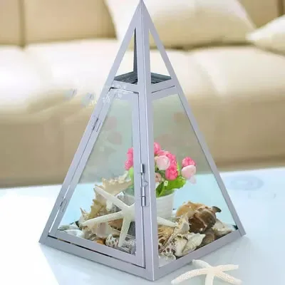 Геометрический стеклянный цветочный подсвечник в европейском и американском