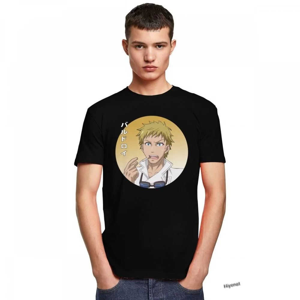 Fashion Japanese Black Butler T Shirt Men's Anime Name Baldroy Tshirt Short Sleeve Cotton Tee Leisure Manga Bard Bardroy T-shirt | Мужская