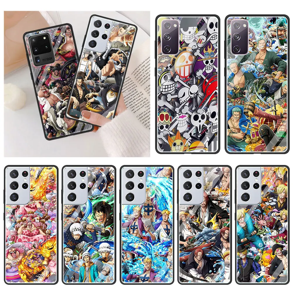 

Anime One Piece Phone Case for Samsung Galaxy S20 FE S21 S20 Ultra S10E S10 Lite S9 S8 Plus Tempered Glass Soft Edge Shell