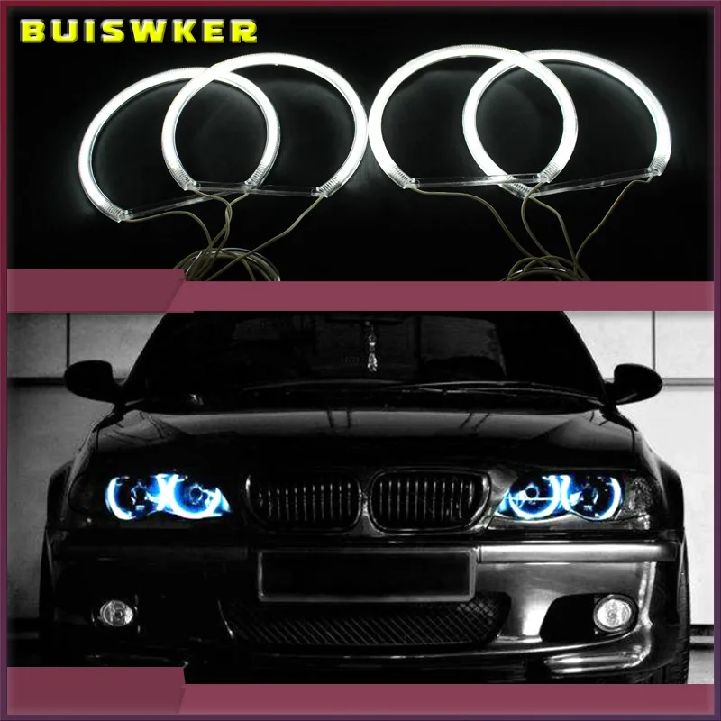 

3 года гарантии, высококачественный комплект глаз ангела CCFL 4x131 мм, кольцо с теплым белым ореолом для BMW 3 5 7 серии E36 E38 E39 E46 Demon Eye