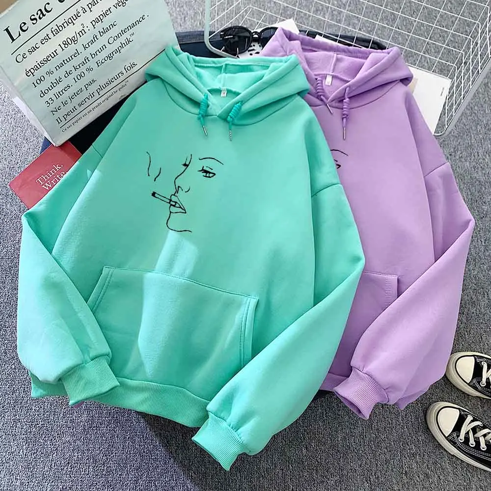 

Creativity Sweatshirt Pocket Sweatshirt Women Tops Long Sleeve Creativity Hip Hop Streetwear Graphic Streetwear Fashion Tops