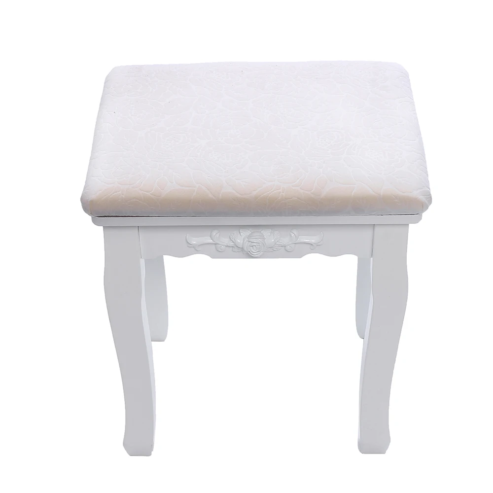 

Modern Vanity Makeup Dressing Table Set Concise 5 Drawer Jewelry Organizer Mirror Dresser Chair White Makeup Vanity Table Set