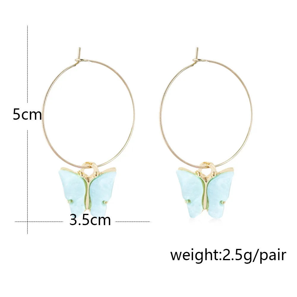 Милое акриловое ожерелье с бабочкой для женщин Длинная подвеска на цепочке до