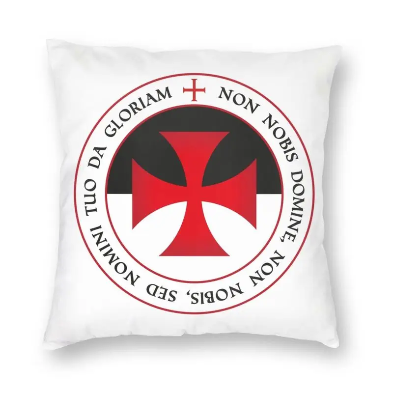 

Knights Templar Cross Cushion Cover 45x45 Decoration Printing Christian Crusader Seal Motto Throw Pillow for Living Room