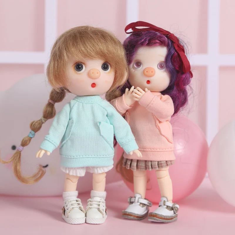 Ob11 Детская толстовка с длинными рукавами футболка PICCOD 1/12 BJD красивый узел свинья GSC глина вентилятор Кукла Одежда obitsu11 мини кукла одежда